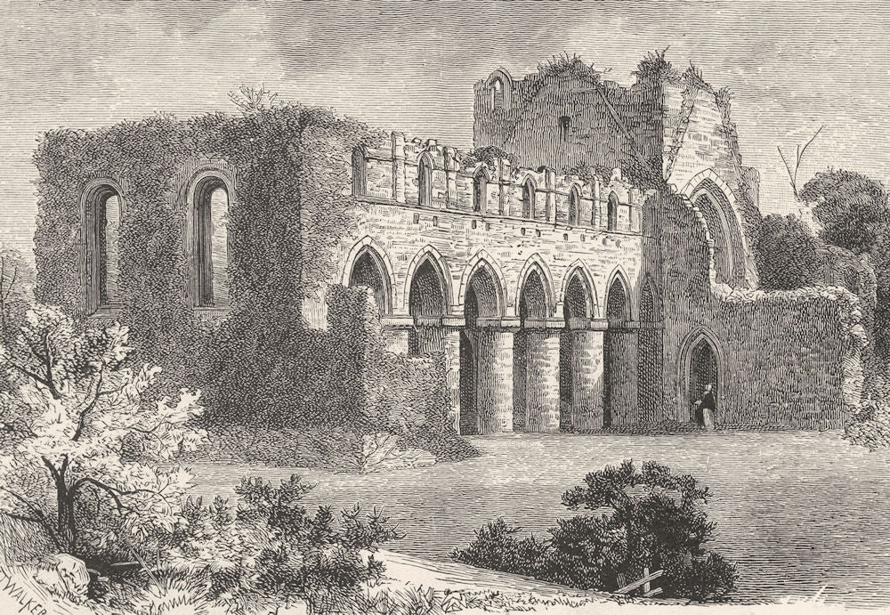 SHROPSHIRE. Buildwas Abbey 1901 old antique vintage print picture